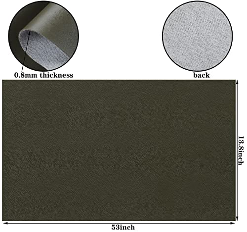 Picheng Smooth Faux Leather Sheets: 13.8"X53" Solid Soft Faux Leather Roll - color: Olive Green