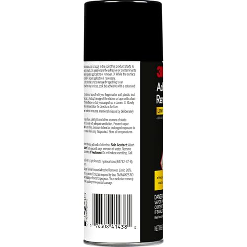 3M Adhesive Remover, 12 oz., Quickly Remove Adhesive, Attachment Tape, Tar, Wax & Adhesive Residue, Low VOC <20%, No Residue Left Behind, Easy-to-Use Formula, Also Works on Glass & Vinyl (03618VOC20) - size: 1 Count (Pack of 1)