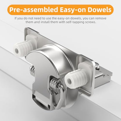 Chibery Non-Slow Close Regular Hinges, 1/2" Overlay Standard Concealed Cabinet Hinges for Face Frame Door, 3D Self Closing Hidden, 105° Opening, Easy-on Dowels ＆ Self-Tapping Wooden Screws, 4 Pack - size: 1/2 inch Overlay