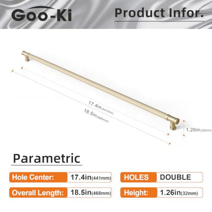 Goo-Ki 6 Pack Stripes Cabinet Pulls Champagne Bronze Drawer Handles, 17.36 Inch c-c Modern Dresser Pulls Zinc Alloy & Aluminium Kitchen Cabinet Hardware,3210UBR-441 - color: Champagne Bronze, size: 17.36"(441mm) Center-Center