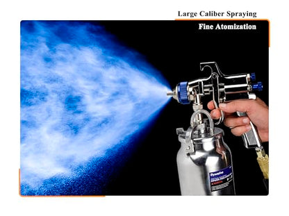Dynastus 33 oz Siphon Feed Spray Gun - 2.5mm Nozzle for Spraying Oil-Based or Latex Paints, with Filtering and Cleaning Kits