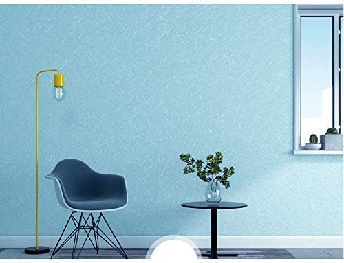 MelunMer Blue Silk Wallpaper Peel and Stick Textured Removable15.7 x118 - color: Blue, size: 15.7" x 118"