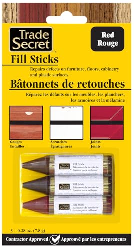 Wood Filler Scratch Repair Stick, Red Surfaces, Touch-Up Kit, 3-Pack - color: Red Tones