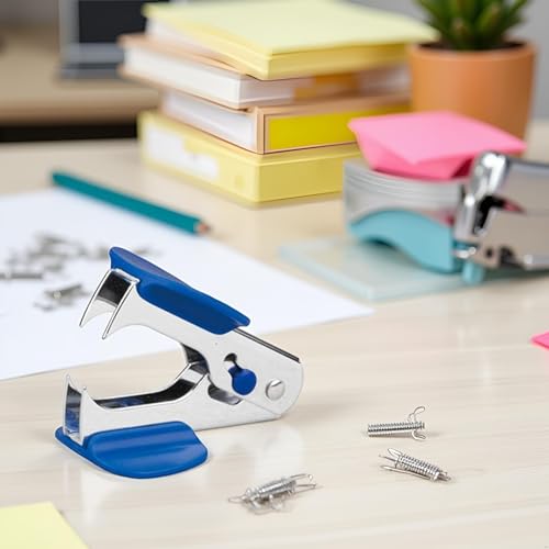 1Pack Blue Staple Remover Staple Puller Removal Tool for School Office Home, Removes Staples Easily Without Ripping Paper Staplers and Punches