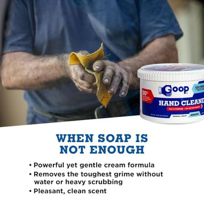 GOOP Multi-Purpose Hand Cleaner- Waterless Hand Degreaser, Laundry Stain Remover - NonToxic and Biodegradable Cleaner Remove Dirt, Oil, Paint, Ink, and Clothes Stains Original, 14oz Pack of 1 - size: 14 Ounce (Pack of 1)