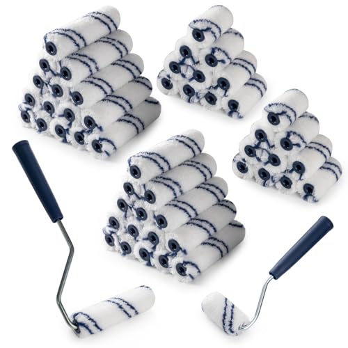 Microfiber Paint Roller, 3/8" Nap, 2 and 4 Inch, 50 Pack - size: 2&4 Inch Paint Roller Kit, 50 Pack