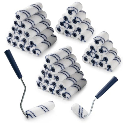 Microfiber Paint Roller, 3/8" Nap, 2 and 4 Inch, 50 Pack - size: 2&4 Inch Paint Roller Kit, 50 Pack