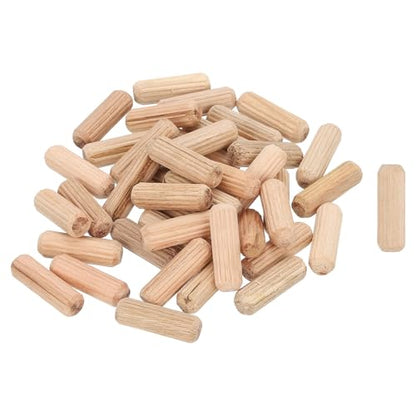 uxcell 300Pcs 1/3" x 1" Wooden Dowel Pins, Wood Dowels Rods, Furniture Woodworking Grooved Fluted Pin, Wooden Dowels Fluted for Craft, DIY Projects - size: 8 x 25mm