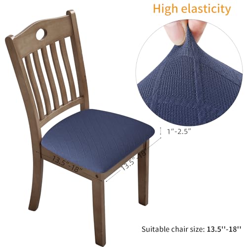 Fuloon Dining Chair Seat Covers Stretch Slipcovers, 6 Pack, Navy Blue - color: Navy Blue, size: Not Waterproof