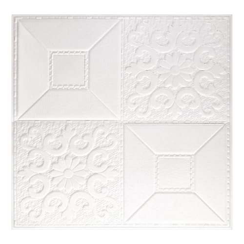 Nuanchu 20 Pcs 13.8 x 13.8 Inch Ceiling Tiles Peel and Stick, Mixed Style - color: Mixed Style, size: 13.8 x 13.8 Inch