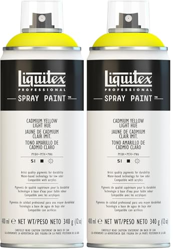 Liquitex Professional Spray Paint, 12-oz (400ml), Cad Yellow Light Hue (Pack of 2) - color: Cad Yellow Light Hue, size: 12 Ounce (Pack of 2)