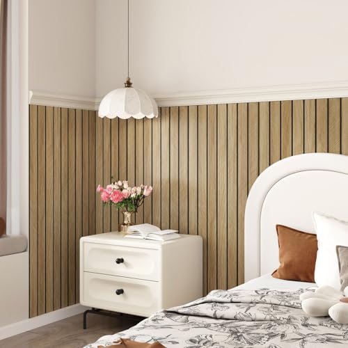 Brown 3D Wood Slat Panels for Walls Acoustic Slat Wall Paneling - color: 1.brown, size: 23.6" x 118"