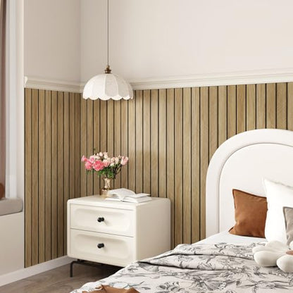 Brown 3D Wood Slat Panels for Walls Acoustic Slat Wall Paneling - color: 1.brown, size: 23.6" x 118"