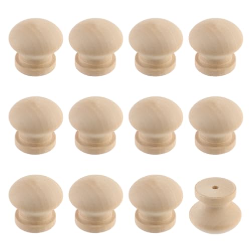 UTALAND 24mm Small Unfinished Drawer Knobs, Non-Threaded Knob, 0.94" Dia - color: Unifished (Non-threaded), size: 24mm