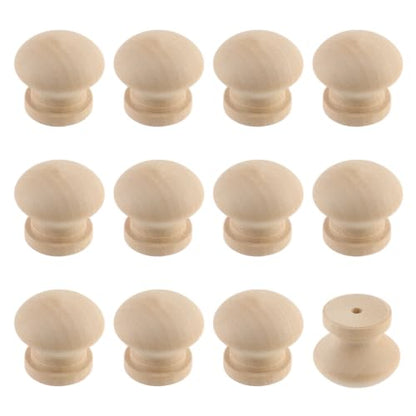 UTALAND 24mm Small Unfinished Drawer Knobs, Non-Threaded Knob, 0.94" Dia - color: Unifished (Non-threaded), size: 24mm