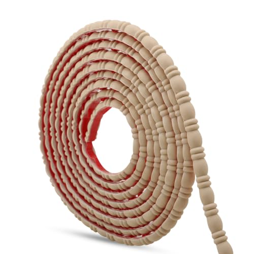 Trimold 0.4" x 118" Peel and Stick Bead and Reel Trim, Wood-Tone - color: Wood-Tone Bead and Reel, size: Length: 118"