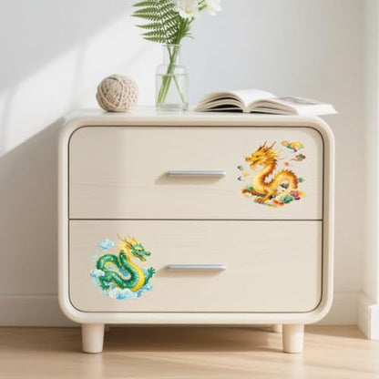 Peacoblue Chinese Dragon, Clouds Rub On Transfers Sticker for Craft - style: Chinese Dragon and Auspicious Clouds