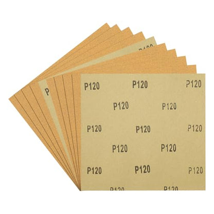 10Pcs Sand Paper 4.2x4.5Inch 120Grit Aluminum Oxide Sandpaper Sheets - size: 4.2 x 4.5 Inch x 120 Grits