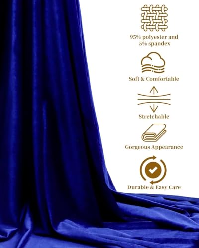 HOTGODEN White Stretch Velvet Fabric by The Yard: 63" Wide 2 Yards 95% Polyester 5% Spandex Velvet Fabric for DIY Sewing, Upholstery, Apparel, Costume, Craft - color: White, size: 2 Yard