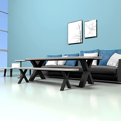Orgerphy 30" Black Metal Table Legs (2PCS)| Dining Table Legs X-Frame Heavy Duty Furniture Legs Desk Legs Bench Legs | Metal Legs for Coffee Table Furniture Bench Legs (30”H x 25.2”W) - size: 30 inch