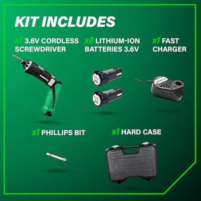 Metabo HPT Cordless Screwdriver Kit, Lithium Ion, DB3DL2