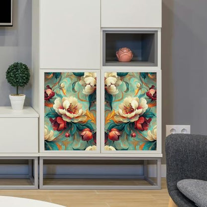 Peacoblue Flower Waves Rub On Transfers for Furniture Craft 6"x12" - style: Flower Waves