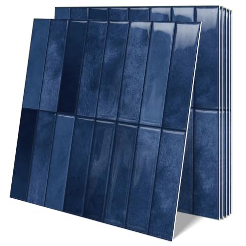 10 Sheets Upgraded Thicker Design Subway Tile Peel and Stick Backsplash - color: Blue