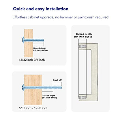 Brushed Nickel Cabinet Handles Drawer Pulls 3.75 Inch CC 10 Pack - color: Brushed Nickel Square, size: 3-3/4" Hole Center