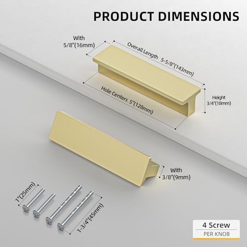 Goldenwarm 10 Pack 3 Inch Gold Cabinet Handles Dresser Drawer Pulls - color: Matte Gold, size: 3in Hole Centers