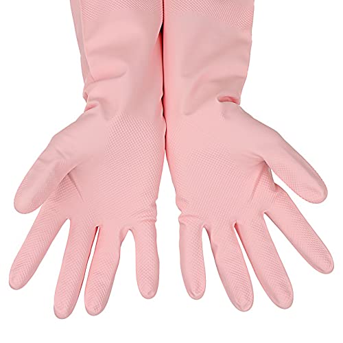 Latex Free Nitrile Cleaning Gloves, Medium, 3 Pairs - color: Green+pink+red, size: Medium