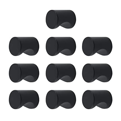 T Tulead Aluminum Alloy Cylinder Drawer Pulls Wardrobe Knobs 10PCS Black - color: Black