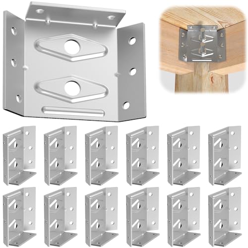 12 PCS Surface Mount Corner Brackets Mount Table Apron Corner Brackets - size: 12 Pcs