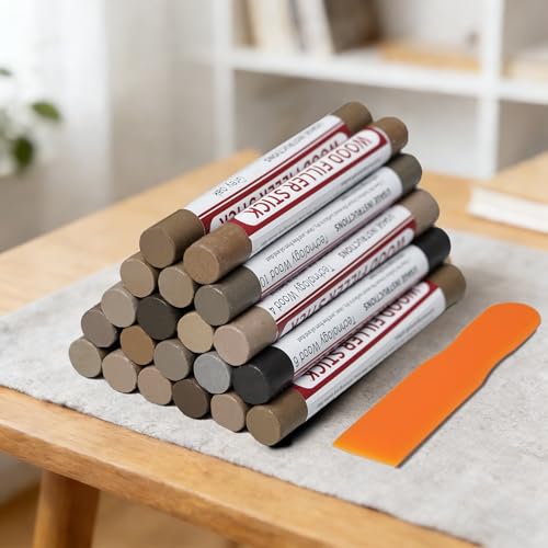 Wood Filler Sticks,20 Colors Wood Furniture Repair Kit, Scuffs, Cracks, Stains and Holes,Furniture Touch Up Markers for Touch Up Furniture, Floors, Cabinets, Tables, and Doors (Technicolor Series) - color: Technicolor Series