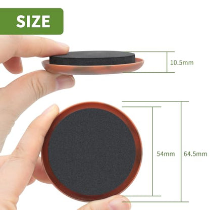 Furniture Sliders for Carpet 16 PCS - 2 1/2" Brown Coffee - size: 16 PCS 2 1/2 inch Brown Coffee