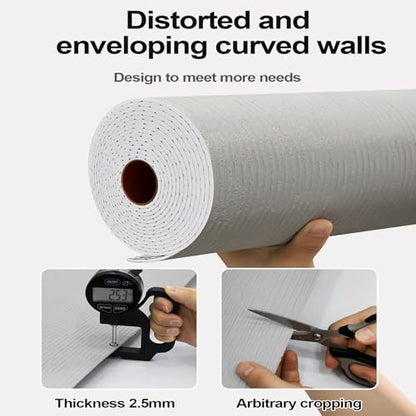 3D Faux Stone Peel and Stick Roll-15.7"x110"Thick PVC Foam Wall Paneling,DIY Self Adhesive Removable Waterproof&Sound Dampening for Cement Texture Accent Wallpaper for Living Room,Bedroom(Dark Gray) - color: Dark Gray