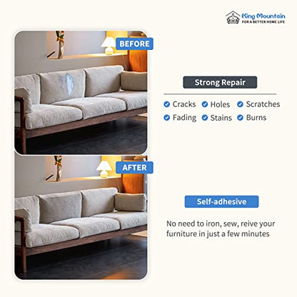 KING MOUNTAIN Canvas Repair Patch 16×60 Inch Self-Adhesive Waterproof Fabric Patch for Sofas, Tents, Furniture,Tote Bags, Car Seats (Beige-1) - color: Beige-1, size: Canvas-16"w×60"l