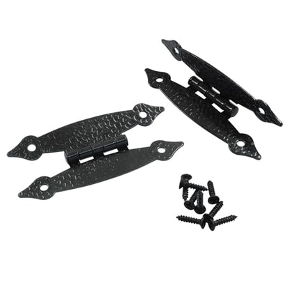 Murtenze 12 Pack 3.5 Inch Black Antique H Hinge Cold Rolled Steel - color: Black-12PCS