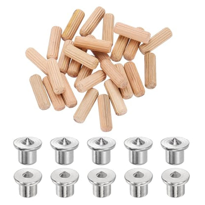 uxcell 150Pcs Wood Dowel Pins, 5/16" x 31/32" Wooden Dowel Rods - size: 5/16" x 31/32" Dowel