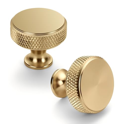 Asidrama 10 Pack Champagne Bronze Kitchen Cabinet Knobs Knurled Dresser Knobs Drawer Pulls Cabinet Hardware Aluminum Knob for Dresser Drawers - color: Champagne Bronze, style: 10 Pack