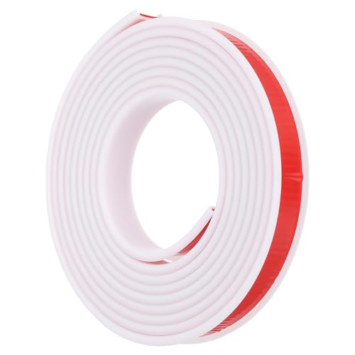 PATIKIL TPE U-Shape Edge Banding, 11/16 Inch x 16.4ft Self Adhesive Flexible Veneer Edging Trim Furniture Edge Protector for Shelf Cabinet Table Repair Restoration, White - size: 16.4Ft x 0.71"