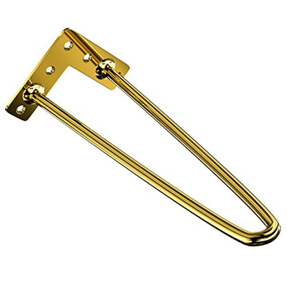 Osring 14 Inch Hairpin Legs 3/8" Dia 2 Rods, Gold Furniture Table Feet 4pcs - color: Gold, size: 14 Inch