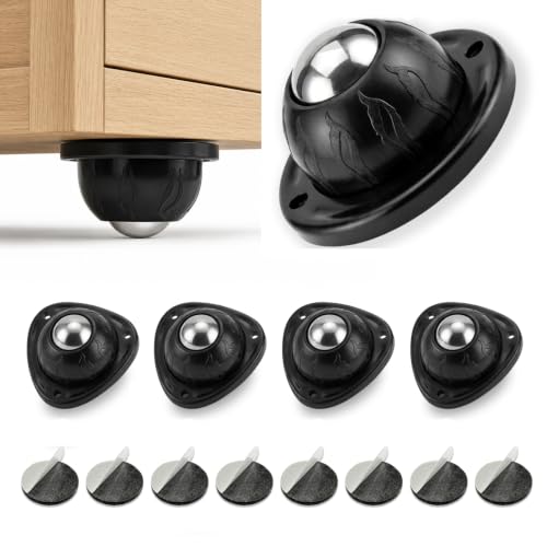 Self Adhesive Caster Wheels for Furniture, 4 Pack with 8 Pads - size: 4 Pack