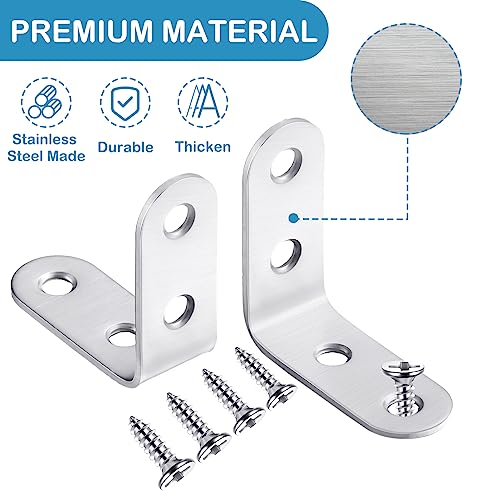 Pelopy 100 Pcs L Bracket Stainless Steel 90 Degree Brace, 1.57 x 1.57 Inch - size: 1.57 x 1.57 Inch