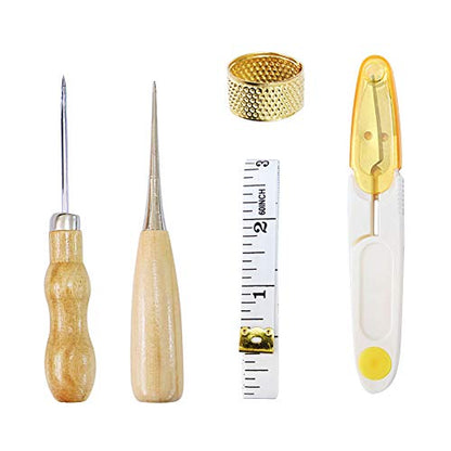 Upholstery Repair Kit 29-Pack Hand Sewing Needles,Thread,Tape Measure - color: Pack of 29