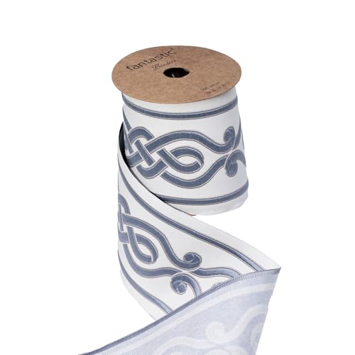 Jacquard Embroidered Trim Tape – Decorative Woven Border for Drapery, Upholstery, Cushions & Home Decor | Ideal for Interior Design, Sewing & Wholesale Projects (V4, 2.7" 3.8 Yards) - color: V4, size: 2.7" 3.8 Yards