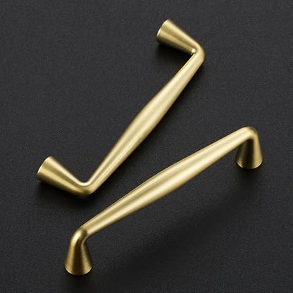 Ravinte Brushed Gold Cabinet Handles Solid Handles,3-1/2 Inch,10 Pack - color: Brushed Gold, size: 3-1/2 Inches Hole Center
