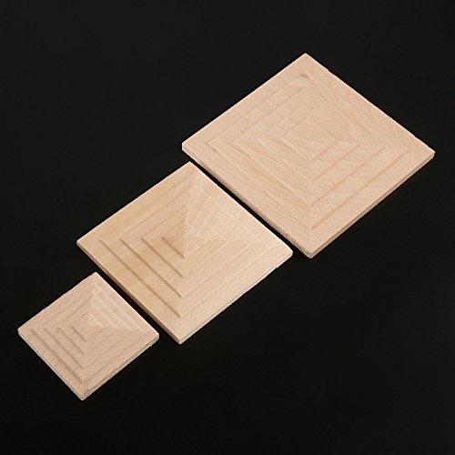 4Pcs Square Wood Carved Appliques Furniture Wooden Onlays Carving Decals - size: 10 cm × 10 cm