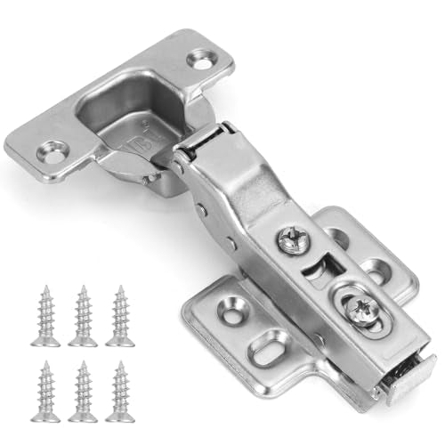 HBL' Soft Close Hinges for Frameless Cabinets, 110°, 35mm Cup, 50 Pack - size: Half Overlay