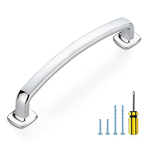 Ravinte Arch Cabinet Pulls 5in 10 Pack Polished Chrome Cabinet Handles - color: Polished Chrome, size: 5 inch hole center