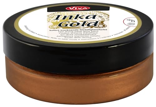 Viva Decor Inka Gold Gilding Wax2.3 oz (Copper) - Easily Applicable, Wax-Based Metallic Polishing Paste. Quick-Drying Metal Shine, High Gloss Effects for DIY. Decor Paste for Wood, Clay & Terracotta - color: Copper